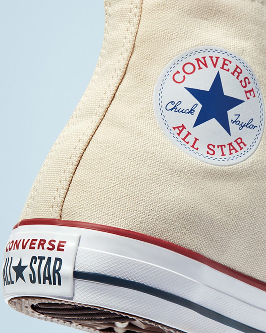 Tenis Converse Chuck Taylor All Star Classicos Cano Alto Masculino Bege Branco | PT A007PT4